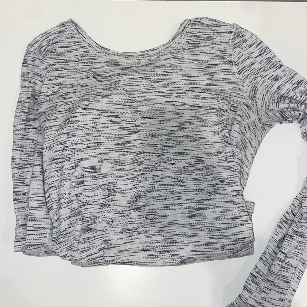 Long sleeve open back top